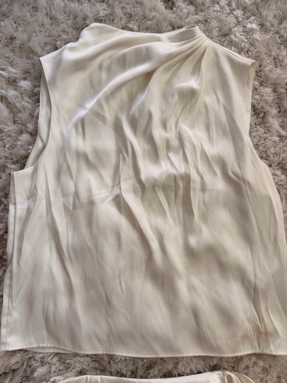 Abercrombie & Fitch Cream Satin Two-Piece Set - Picture 2 of 5